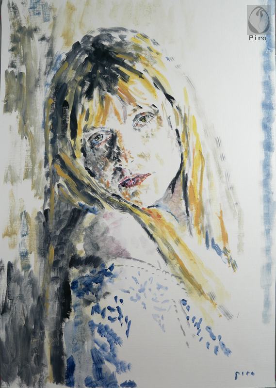 oil on paper - olio su carta di Piro